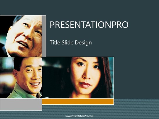 Asians In Business PowerPoint Template title slide design
