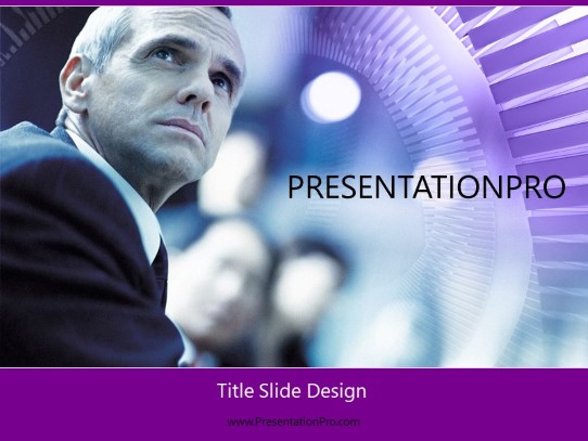 Business03 Purple PowerPoint Template title slide design