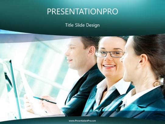 Business Powwow PowerPoint Template title slide design