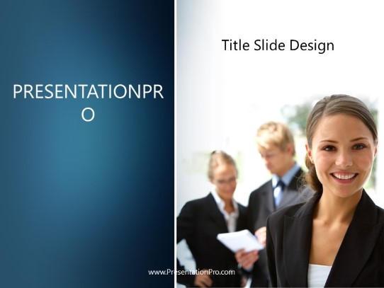Business Team Three PowerPoint Template title slide design