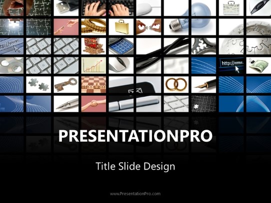 Business Technology Collage PowerPoint Template title slide design