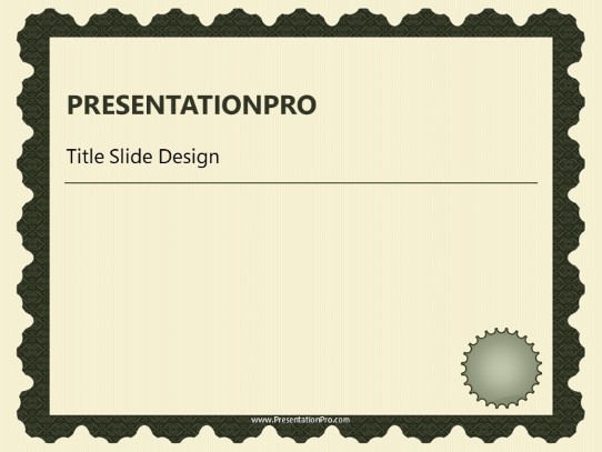 Certificate 01 PowerPoint Template title slide design