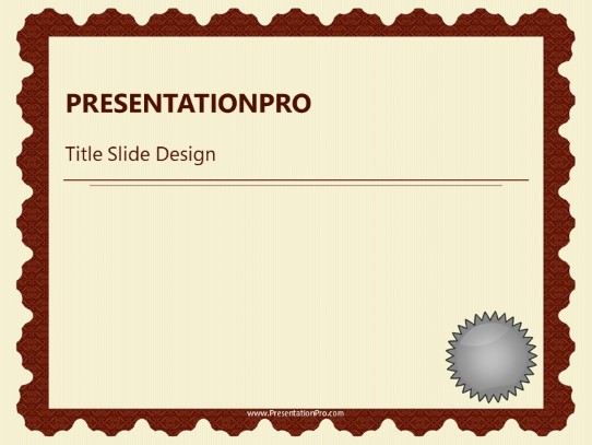 Certificate 02 PowerPoint Template title slide design