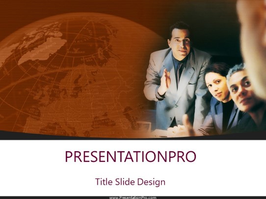 Consulting Group Orange PowerPoint Template title slide design