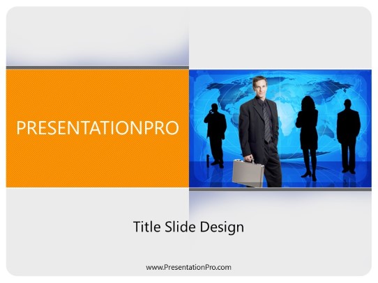 Global Business Teamwork PowerPoint Template title slide design