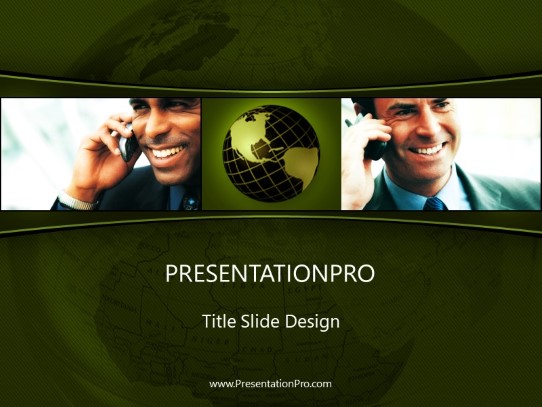 Global Communication 02 Gold PowerPoint Template title slide design