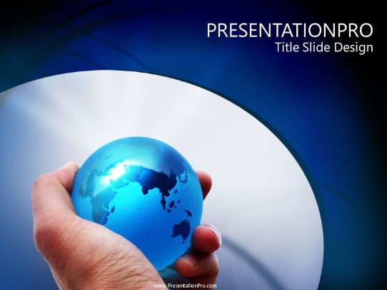 Globe Grip PowerPoint Template title slide design