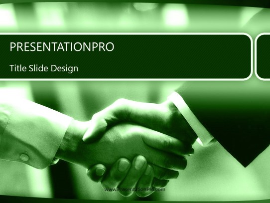 Hello2 Green PowerPoint Template title slide design