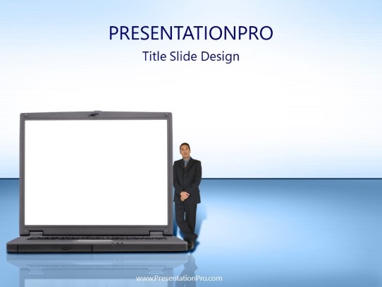 Laptop Blank PowerPoint Template title slide design