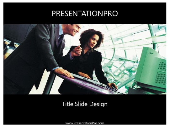 Lets Look Black PowerPoint Template title slide design