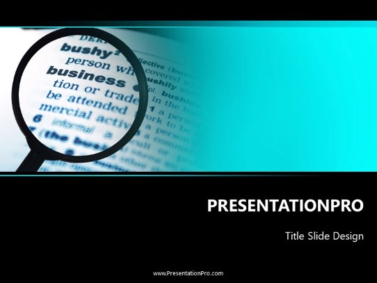 Magnify Business PowerPoint Template title slide design