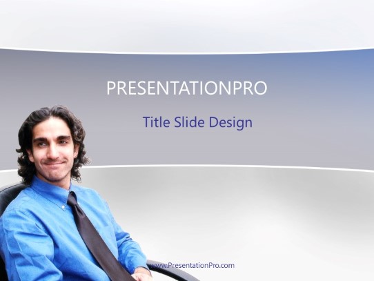 Man In Chair PowerPoint Template title slide design
