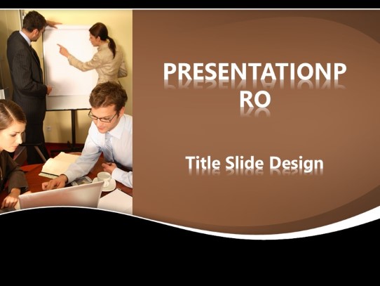 Meet And Discuss PowerPoint Template title slide design