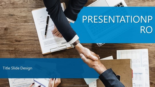 Meeting Success Widescreen PowerPoint Template title slide design