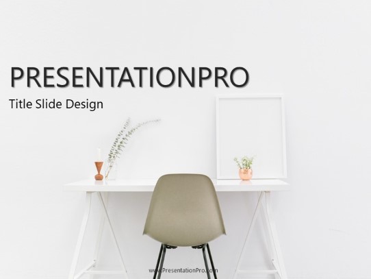 Modern Desk PowerPoint Template title slide design