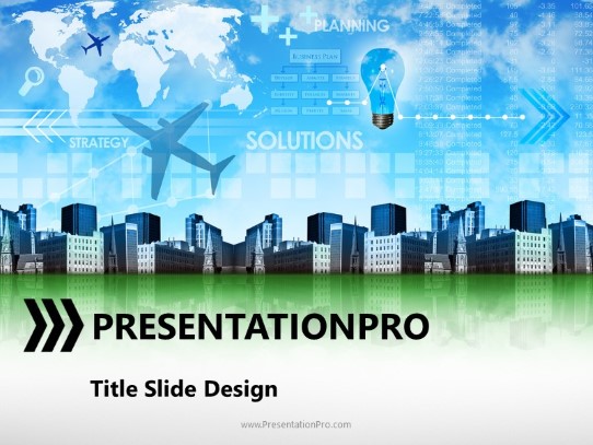 Planning Strategy Solutions PowerPoint Template title slide design