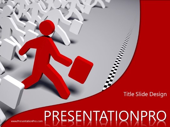 Race To The Finish PowerPoint Template title slide design