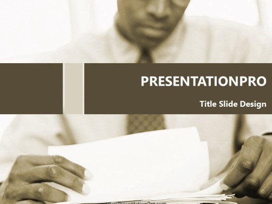 Reading Tan PowerPoint Template title slide design