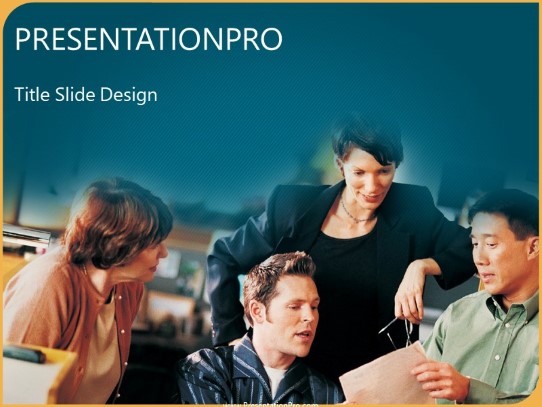 Sales Meeting Blue PowerPoint Template title slide design