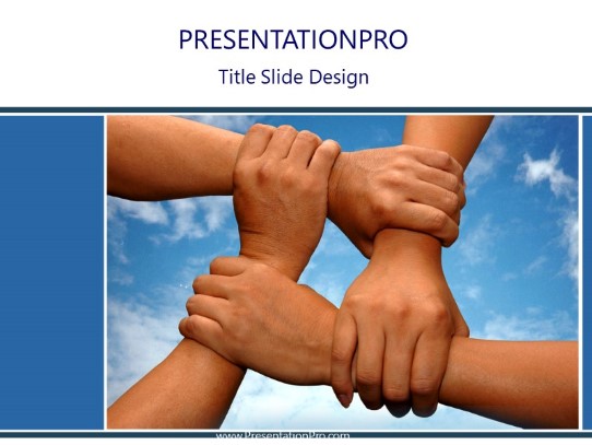 Team Building Hands PowerPoint Template title slide design