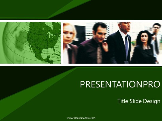 The Company Green PowerPoint Template title slide design