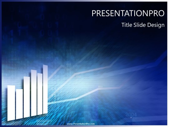 White Bar Chart PowerPoint Template title slide design