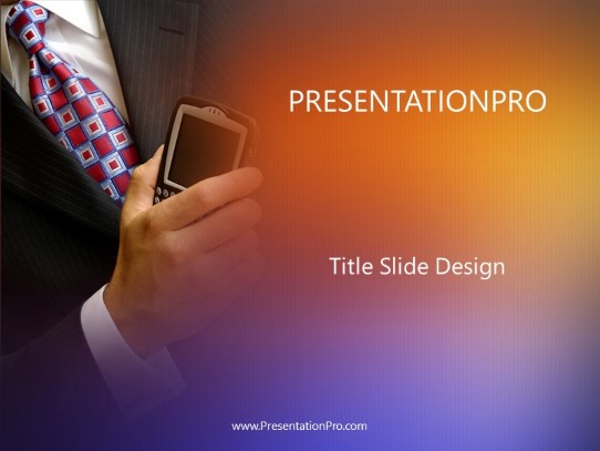 Wireless Businessman PowerPoint Template title slide design