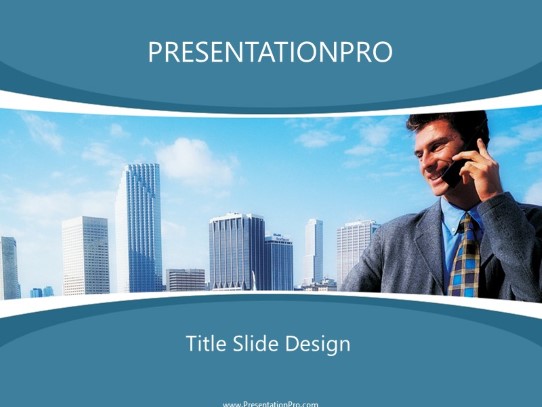 Wireless In The City PowerPoint Template title slide design