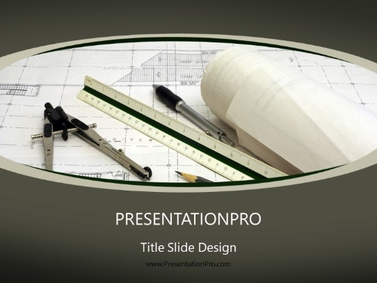 Architect Tools PowerPoint Template title slide design