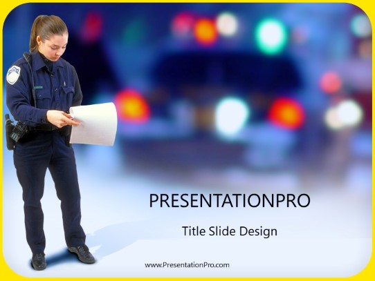 Rookie Cop PowerPoint Template title slide design