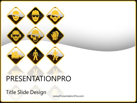 Safety Signs PowerPoint Template title slide design