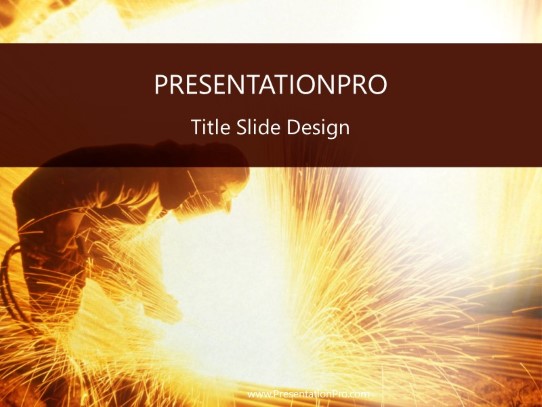 Welder Sparks PowerPoint Template title slide design