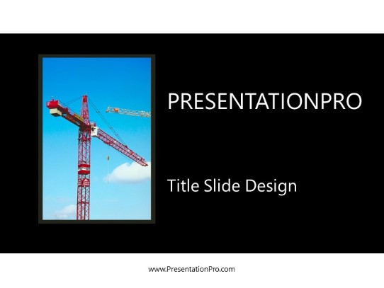 Red Crane Black PowerPoint Template title slide design