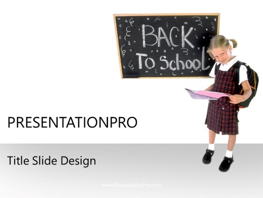Back 2 School Grey PowerPoint Template title slide design