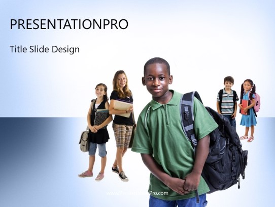 back for school blue PowerPoint Template title slide design