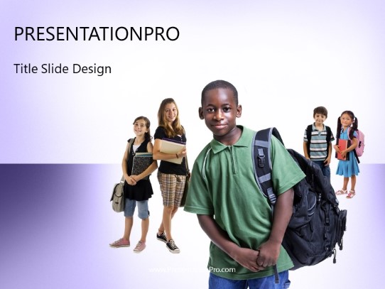 back for school purple PowerPoint Template title slide design