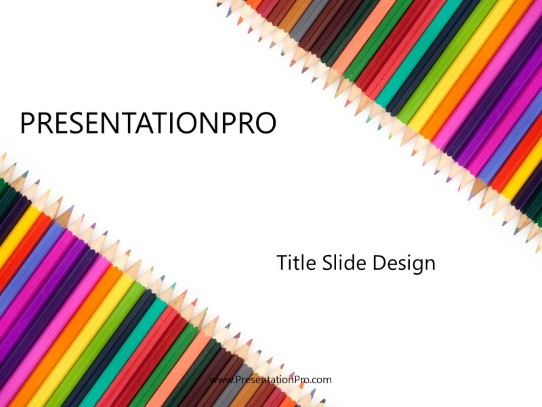 Colored Pencils PowerPoint Template title slide design
