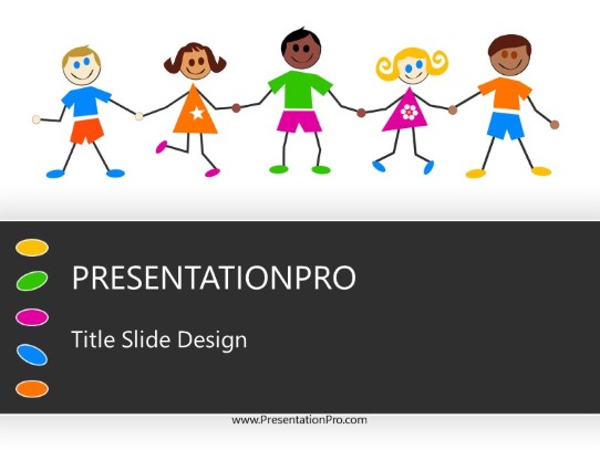 Colorful Kids PowerPoint Template title slide design