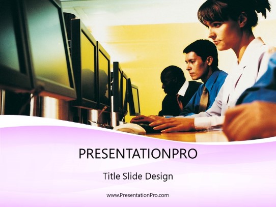 Computer Training Purple PowerPoint Template title slide design