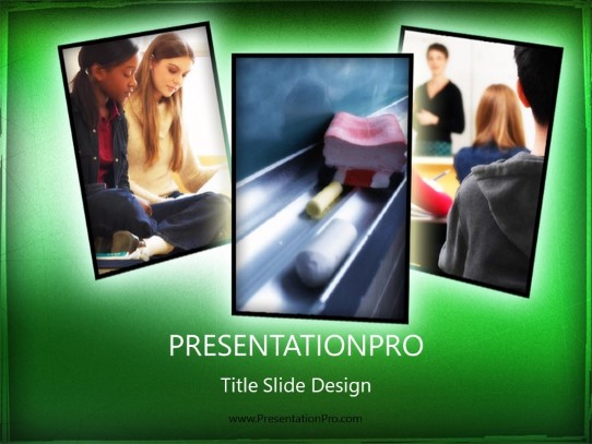 Education Gre PowerPoint Template title slide design