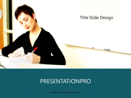 Grading 02 Aqua PowerPoint Template title slide design