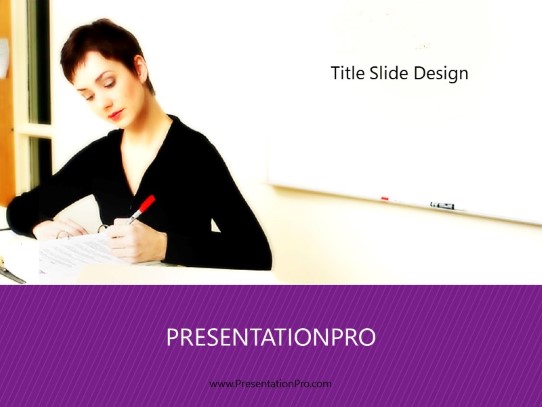 Grading 02 Purple PowerPoint Template title slide design