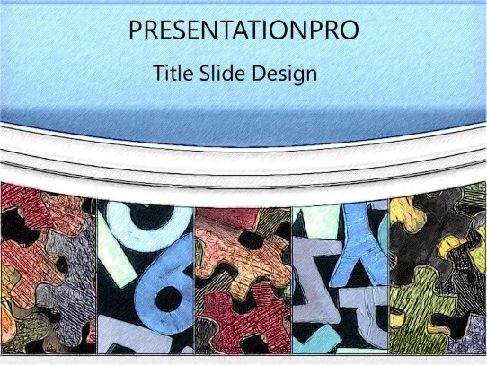 Learning Games 02 Blue Color Pen PowerPoint Template title slide design