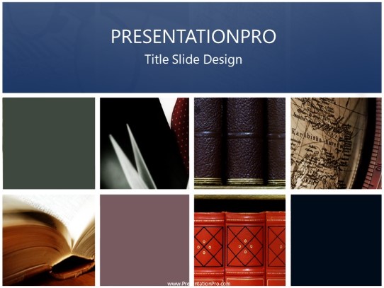 Library Collage PowerPoint Template title slide design