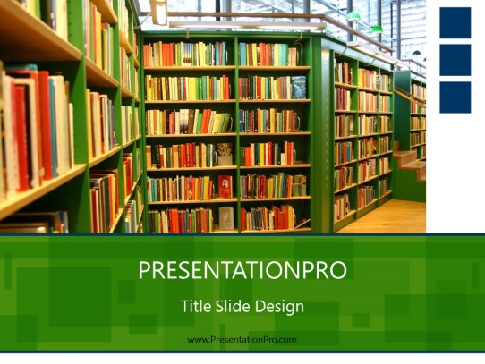 Library Knowledge PowerPoint Template title slide design