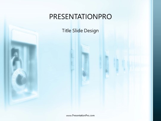 Lockers 2 PowerPoint Template title slide design