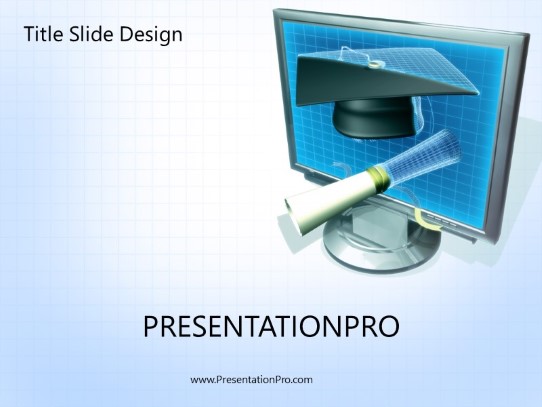 Online Edu Blue PowerPoint Template title slide design