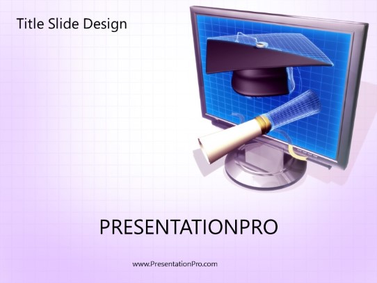 Online Edu Purple PowerPoint Template title slide design