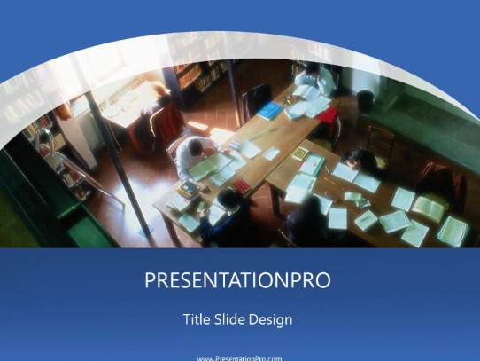 Shhh Blue PowerPoint Template title slide design