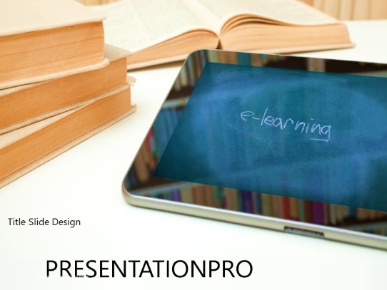 Tablet Education PowerPoint Template title slide design